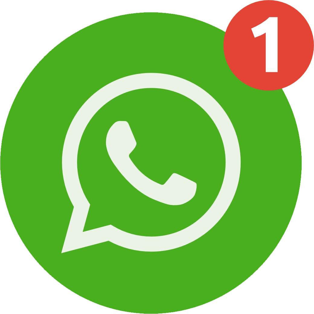 Ícone WhatsApp com notificação